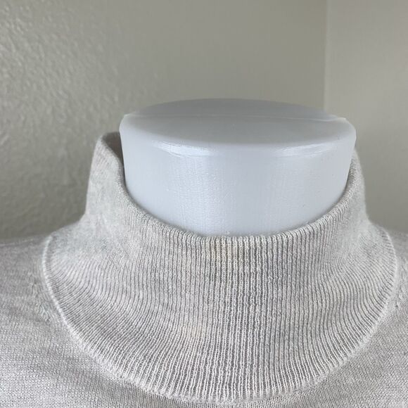 Joie Mock Neck Wool Silk Blend Long Sleeve Sweater Top Sz S Cream Ivory - Picture 5 of 7
